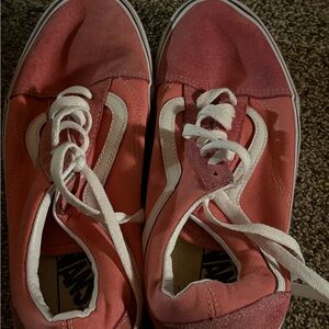 Retro Vans Pink and White Shoes
